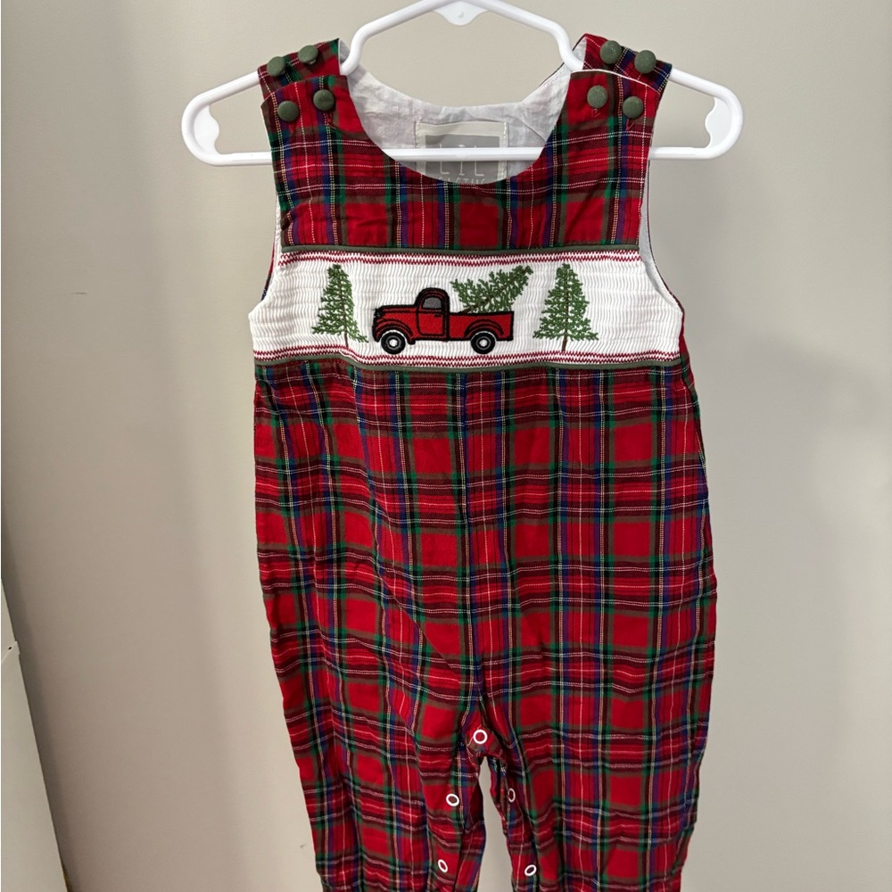 Christmas smocked with Truck Design